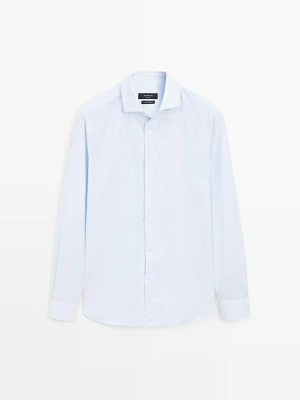 Koszula W Paski Ze 100% Bawełny - Biały - Massimo Dutti - Male
