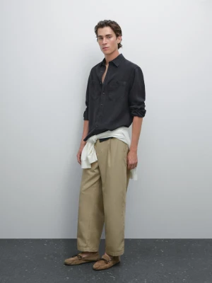 Koszula Wierzchnia O Kroju Relax Fit - Granatowy - - Massimo Dutti - Mężczyzna