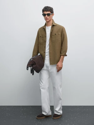 Koszula Wierzchnia O Kroju Relax Fit - Szmaragdowy - - Massimo Dutti - Mężczyzna