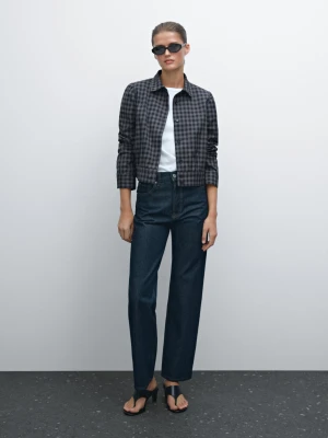Zdjęcie produktu Koszula Wierzchnia W Kratkę Z Gumką - Ciemnoszary - - Massimo Dutti - Kobieta
