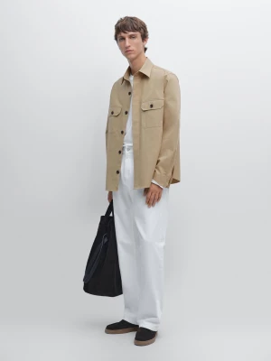Koszula Wierzchnia Z Kieszeniami Z Bawełnianej Mieszanki - Beżowy - - Massimo Dutti - Mężczyzna