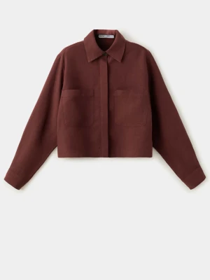 Koszula wierzchnia z lyocellu z kieszeniami intensywny pomarańczowy - Kobieta - - MANGO