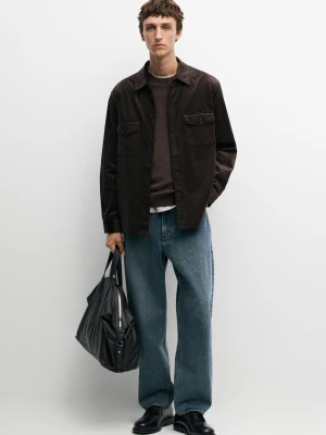 Koszula Wierzchnia Z Ozdobnymi Kieszeniami Ze 100% Bawełny - Brązowy - Massimo Dutti - Male