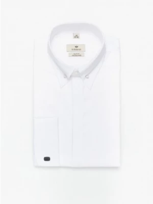 koszula wincass 3155 na spinki slim fit biała Recman
