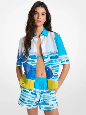 Koszula z bawełnianego batystu Michael Kors × Christina Zimpel BIAŁY (Biały)