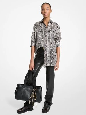 Koszula z bawełnianego batystu z nadrukiem w łuski węża MICHAEL Michael Kors