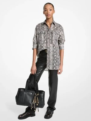 Koszula z bawełnianego batystu z nadrukiem w łuski węża MICHAEL Michael Kors