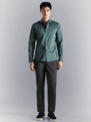 Zdjęcie produktu Koszula z bawełny comfort stretch non-iron średni zielony - Mężczyzna - - MANGO MAN