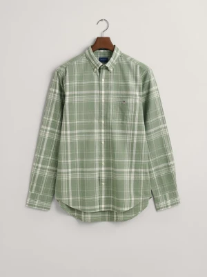 Koszula z Bawełny I Lnu W Kratkę Regular Fit GANT