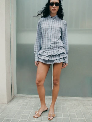 Koszula z bawełny w paski niebieski - Kobieta - - MANGO