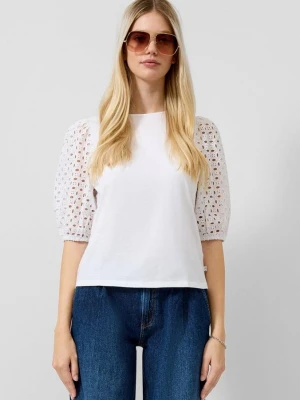 Koszula z broderie anglaise QS biały