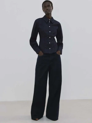 Koszula z denimu ze szwami niebieski - Kobieta - - MANGO