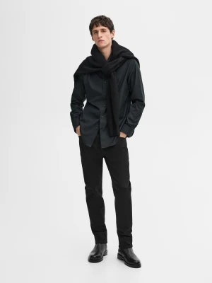 Koszula Z Diagonalu Ze 100% Bawełny - Granatowy - - Massimo Dutti - Mężczyzna