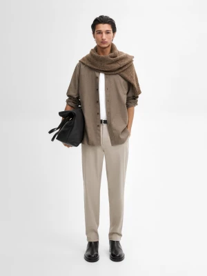 Zdjęcie produktu Koszula Z Diagonalu Ze 100% Bawełny - Norkowy - - Massimo Dutti - Mężczyzna
