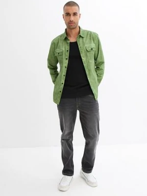 Koszula z długim rękawem i efektem wytarcia, z czystej bawełny bonprix