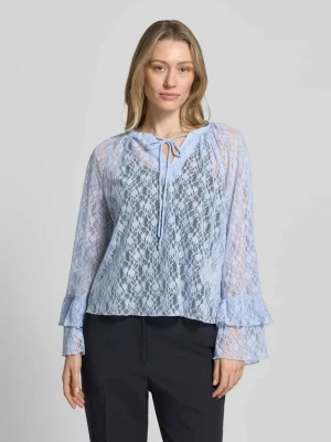 Koszula z długim rękawem w koronkowym wyglądzie w kroju regular fit model 'LOULOU' Vero Moda