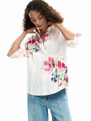 Koszula z długim rękawem w plisowane kwiaty Desigual