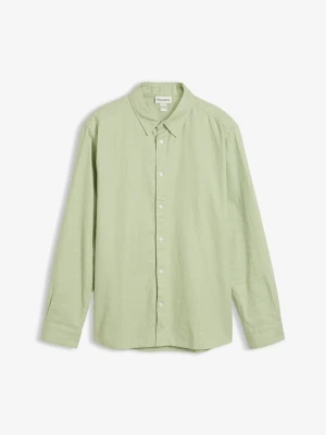 Koszula z długim rękawem z chłodzącej mieszanki lnu, modern fit BonPrix zielony