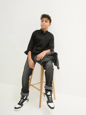 Koszula z długim wywijanym rękawem, z czystej bawełny bonprix