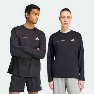 Koszula z długimi rękawami do biegania adi365 Running Community Culture Adidas czarny