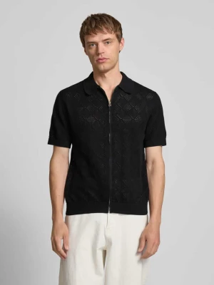 Koszula z dzianiny o kroju regular fit z zamkiem błyskawicznym na całej długości REVIEW