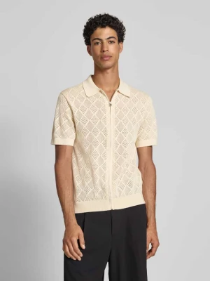 Koszula z dzianiny o kroju regular fit z zamkiem błyskawicznym na całej długości REVIEW