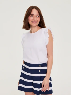 Koszula z falbankami biała Moodo