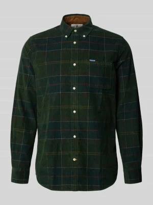 Koszula z flaneli o kroju tailored z brustaszą Barbour Oliwkowy