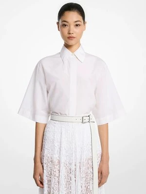 Koszula z jedwabiu i bawełnianej tafty MICHAEL KORS COLLECTION