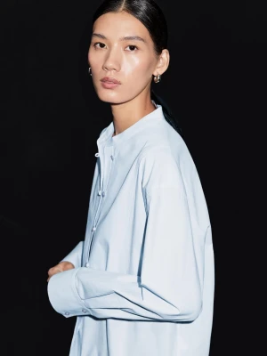 Koszula Z Kołnierzykiem I Śliniakiem - Jasnoniebieski - - Massimo Dutti - Kobieta