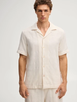 Koszula z krótkim rękawem Hanau w kolorze złamanej bieli z wzorem Joop