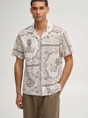 Koszula z krótkim rękawem Hanes w beżowe wzory Joop