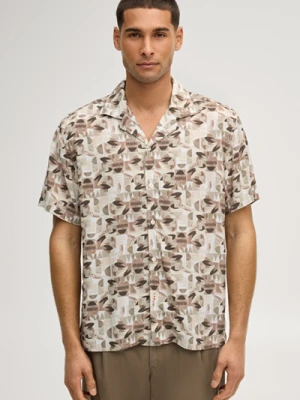 Koszula z krótkim rękawem Hanes w beżowe wzory Joop