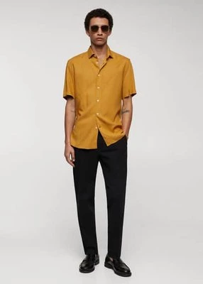 Koszula z krótkim rękawem i drobnym wzorem mango man