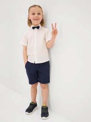 Koszula z krótkim rękawem + mucha z czystej bawełny (2 części) bonprix