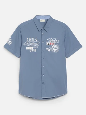 Koszula z krótkim rękawem, slim fit BonPrix niebieski
