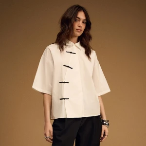 Zdjęcie produktu Koszula z krótkim rękawem w stylu qipao biała House