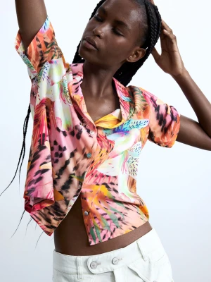 Koszula z krótkim rękawem w stylu tropikalnym Desigual