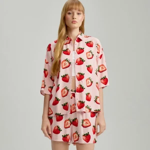 Koszula z krótkim rękawem we wzór truskawek House