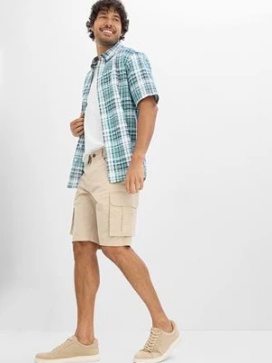 Koszula z krótkim rękawem z bawełnianej kory bonprix