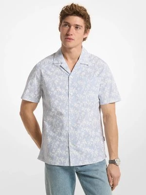 Koszula z krótkim rękawem z elastycznej bawełny w kwiaty Michael Kors Mens