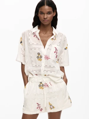 Koszula z krótkim rękawem z haftami Desigual