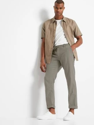 Koszula z krótkim rękawem z przewiewnej mieszanki lnu bonprix