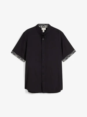 Koszula z krótkim rękawem z wiskozy, Slim Fit BonPrix czarny