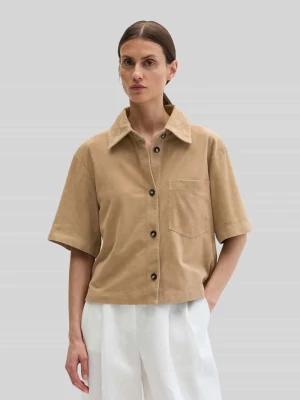 Koszula z krótkim rękawem ze skóry koziej welurowej Marc O'Polo