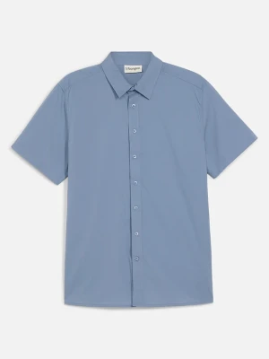 Koszula z krótkim rękawem, ze stretchem, slim fit BonPrix niebieski