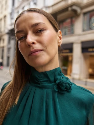 Koszula z kwiatem zielona Moodo