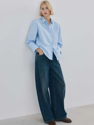 Koszula z kwiatowym wzorem błękitny - Kobieta - - MANGO