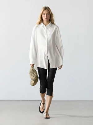 Koszula Z Lnu - Biały Złamany - - Massimo Dutti - Kobieta