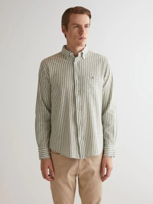 Koszula z Lnu I Bawełny W Paski Regular Fit GANT